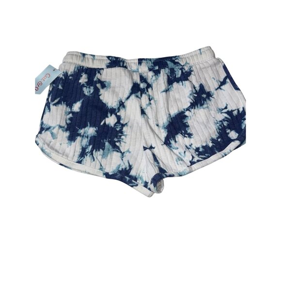Girls Cat & Jack Tie-Dye Shorts M 7/8 Cotton & Recycled Polyester Blue & White - Picture 5 of 5